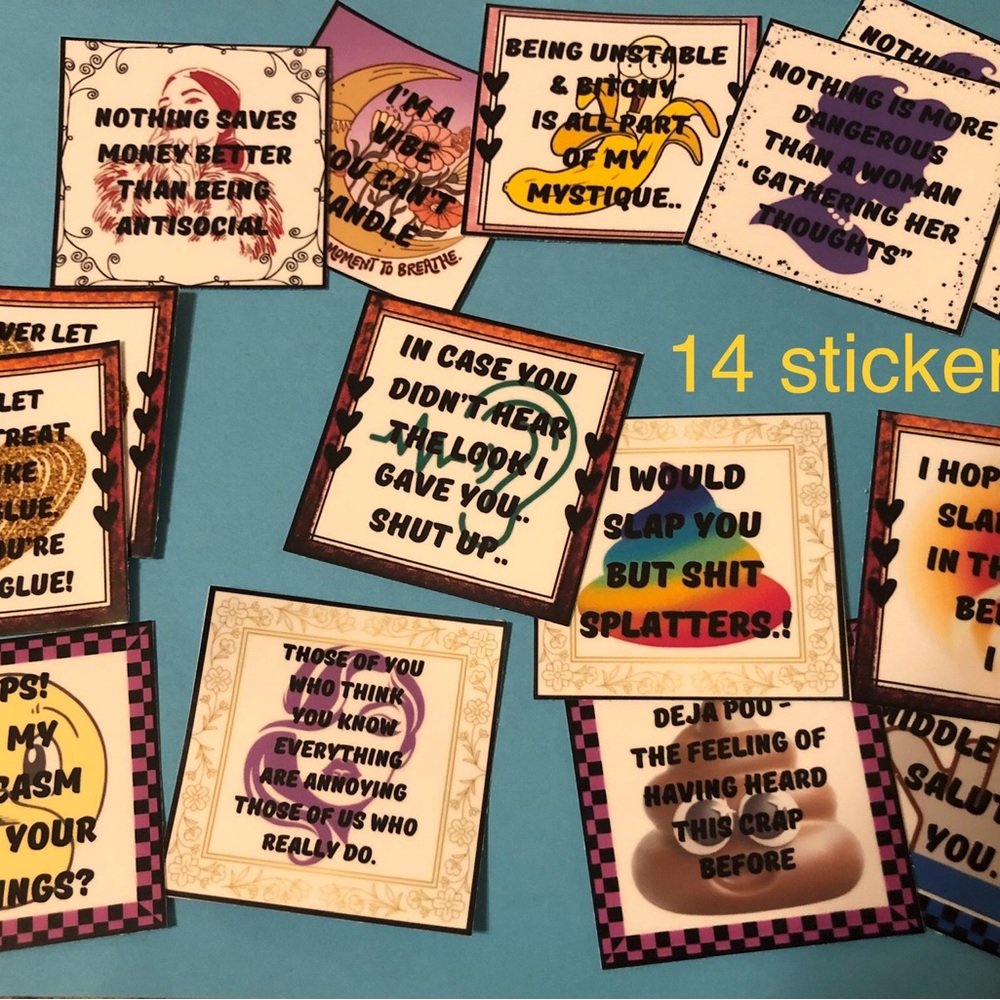 Inspirational/Funny Vinyl Stickers for DIY crafts, phones, water bottles, gifts